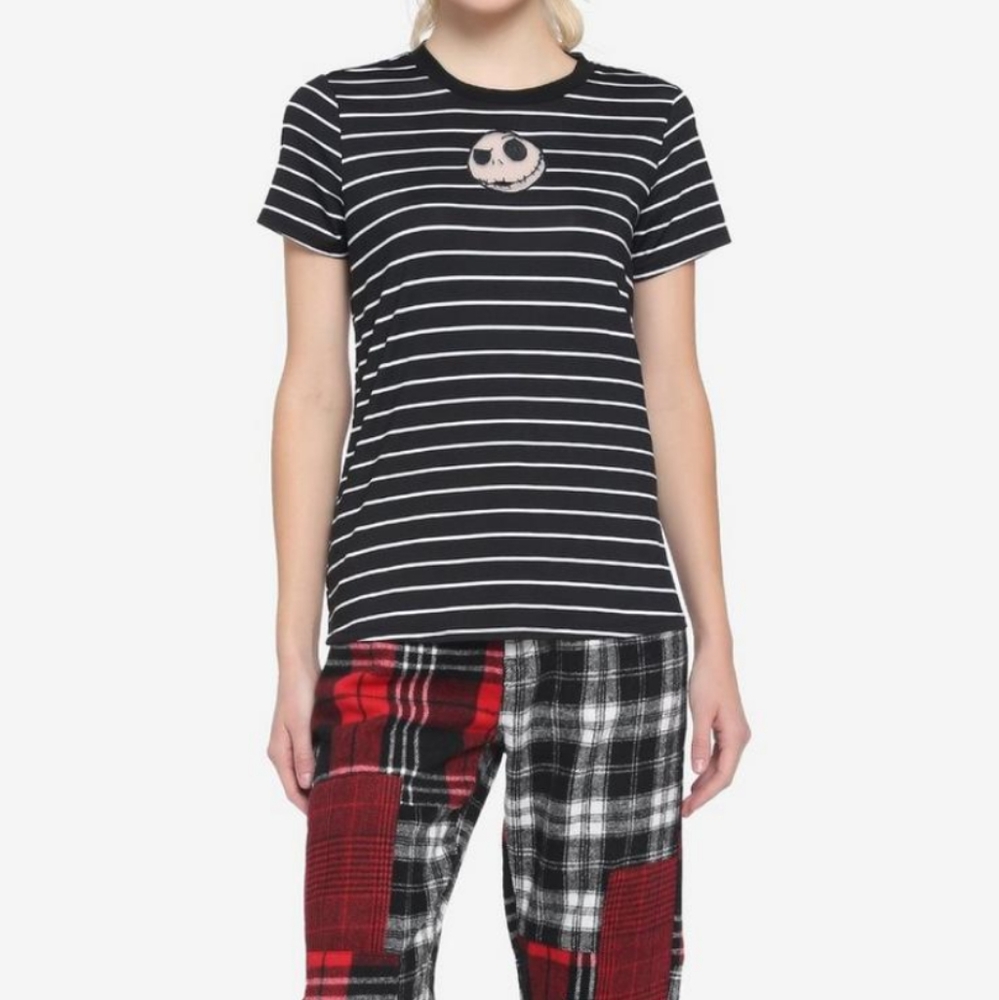 Her Universe The Nightmare Before Christmas Jack Face Mesh Panel T-Shirt NWOT